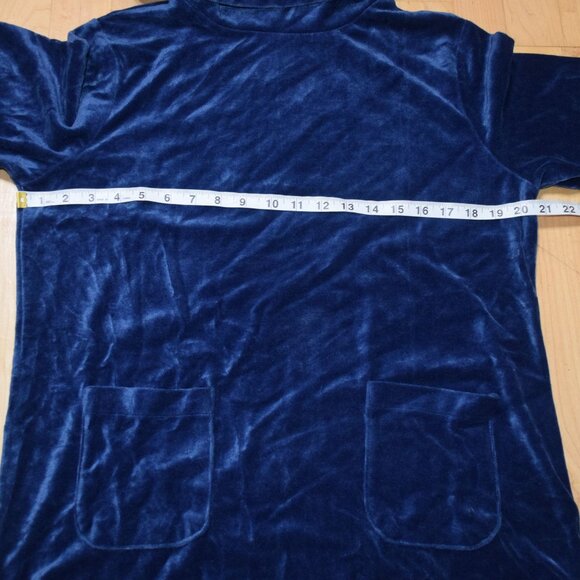 FEELGOODSTORE Women's Sz M Blue Velour Mock Neck Top & Pants Outfit - Picture 10 of 10